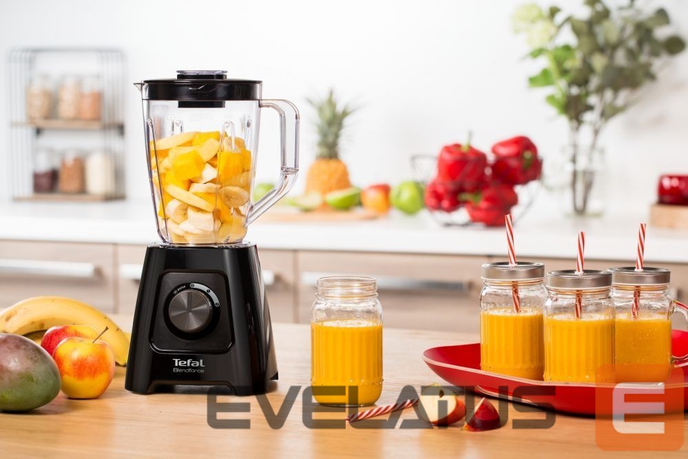 Maišytuvai ir maišytuvai TEFAL Blender BL420838 BlendForce Tabletop, 600 W, Jar material Plastic, Jar capacity 1.25 L, Ice crushing, Black