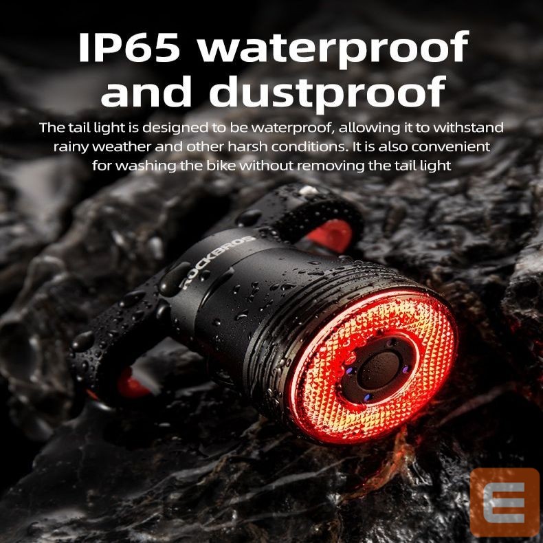 Dviračio priedas Rockbros Rockbros Q5 Rear Bike Light with Intelligent Stop System - Black