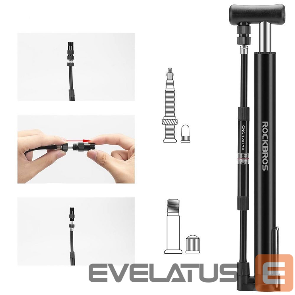 Dviračio priedas Rockbros Rockbros 42322821001 floor bicycle pump - black
