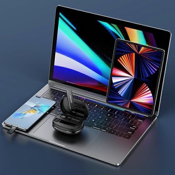 Belaidės ausinės USAMS USAMS Bezprzewodowy mikrofon krawatowy ENC 2.4G Wireless Lavalier Microphone Lightning ZB244MKF01 (US-ZB244)