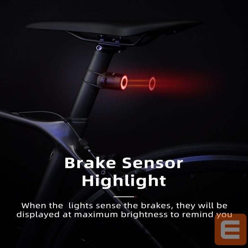 Dviračio priedas Rockbros Rockbros Q3 Rear Bike Light with Smart Stop System - Black