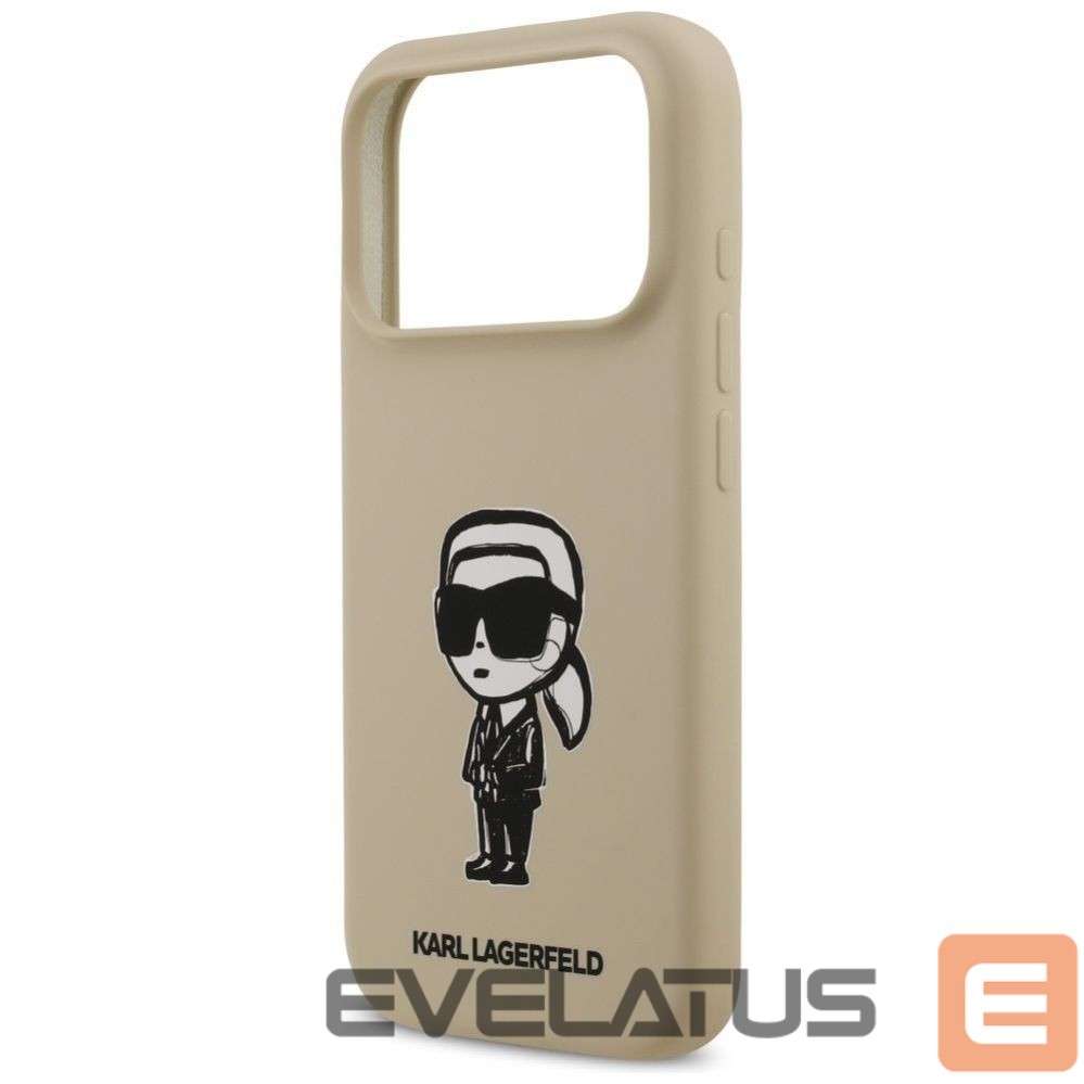 Nugarėlės dėklai Karl Lagerfeld Apple KARL LAGERFELD case for IPHONE 17 Pro compatible with MagSafe KLHMP17LSKIGROW (Silicone W/ KL Sketch & Logo) brown Brown