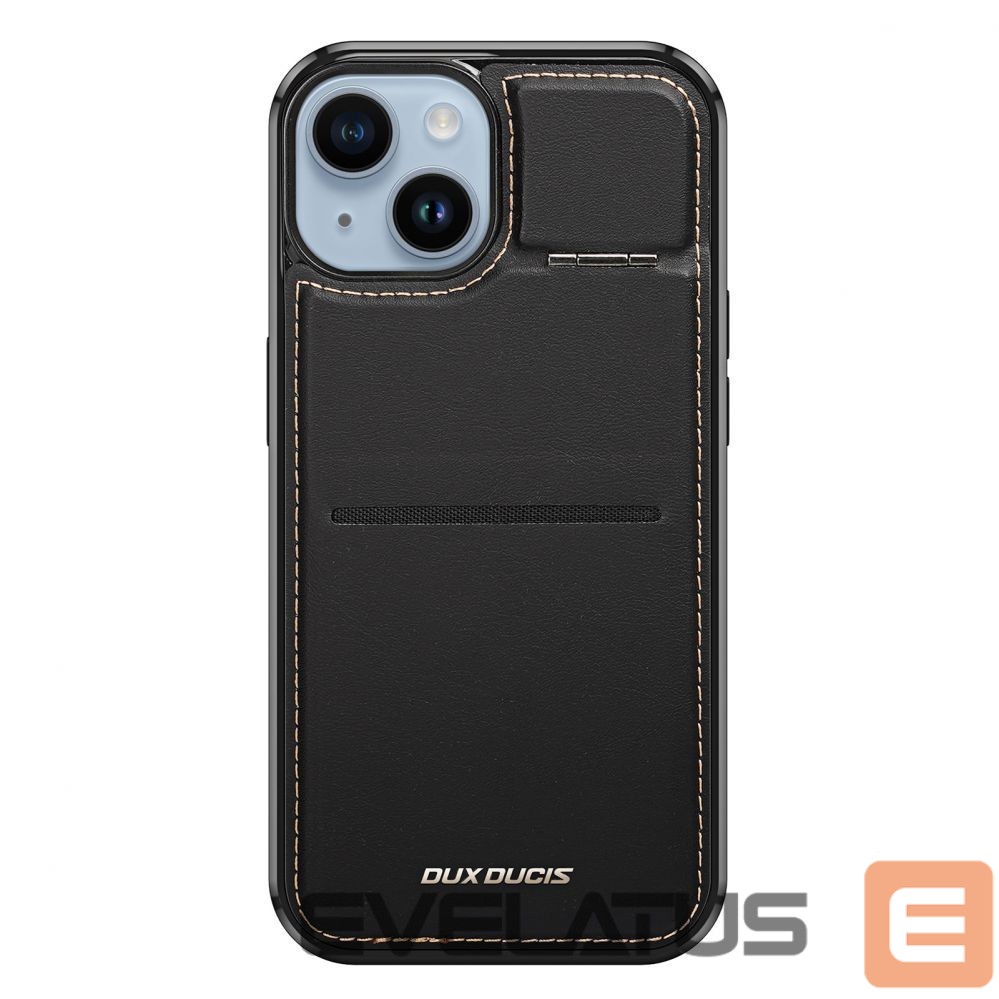 Nugarėlės dėklai Dux Ducis 3in1 Wallet Case with Stand for iPhone 15 Plus MagSafe RFID Blocker Dux Ducis Rafi Mag - Black