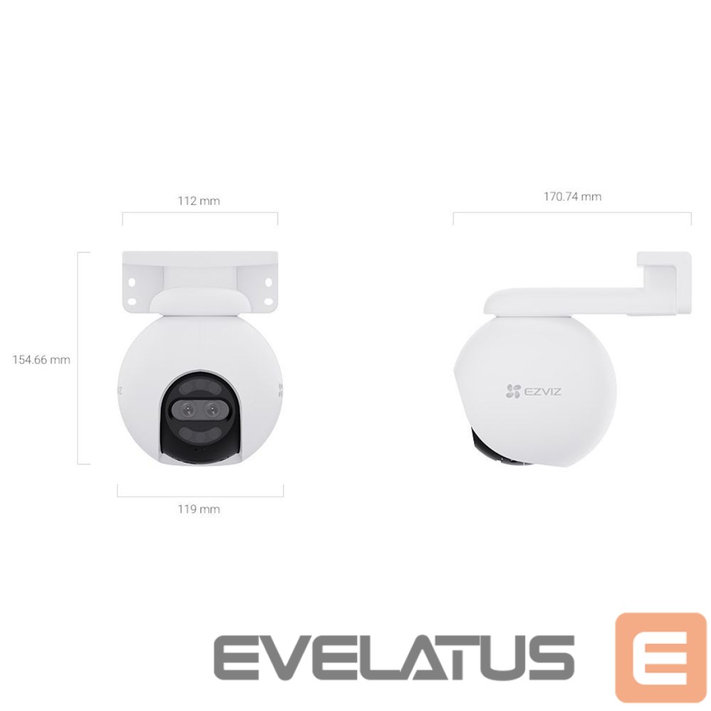 IP kameros EZVIZ H80x Outdoor IP65 Dual lens 8MP+2MP 4K Camera Pan & Tilt 360 MicroSD / Night vision White