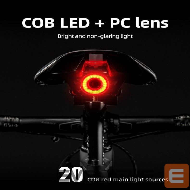 Dviračio priedas Rockbros Rockbros Q5 Rear Bike Light with Intelligent Stop System - Black