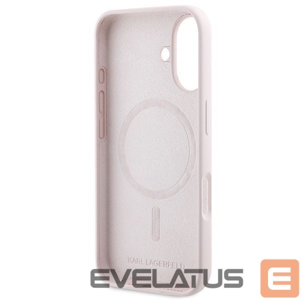 Nugarėlės dėklai Karl Lagerfeld Karl Lagerfeld Silicone Karl&Choupette Heads Ring MagSafe iPhone 16 Case - Pink
