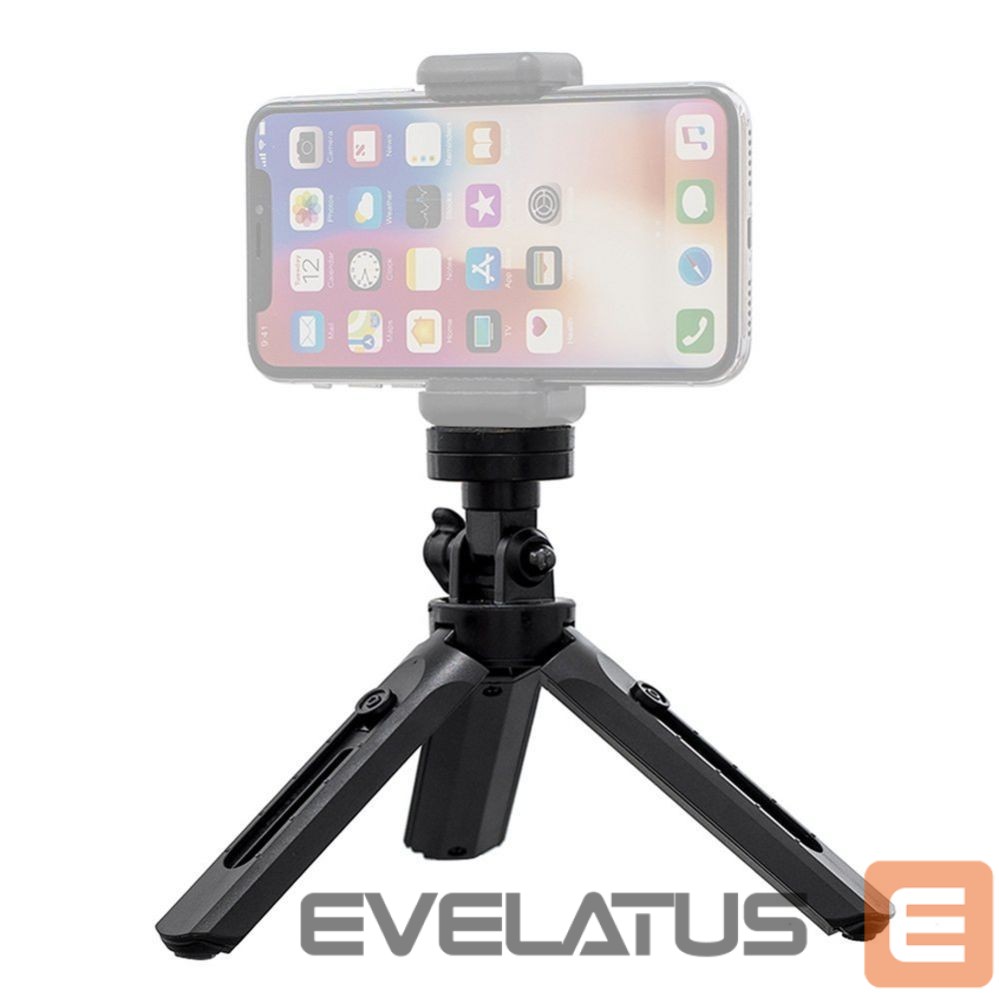 Fotoaparato priedas Hurtel Mini tripod selfie stick holder for phone camera GoPro 16 - 21 cm black
