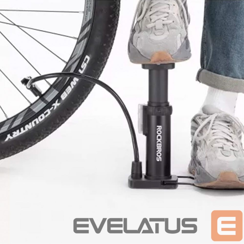 Dviračio priedas Rockbros Rockbros 42610002001 floor bicycle pump with pressure gauge - black