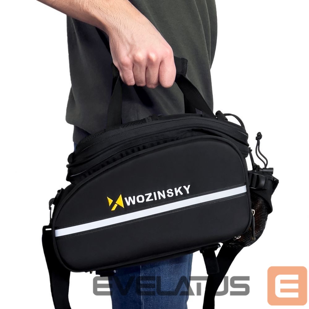 Dviračio priedas Wozinsky Wozinsky large bike rack bag 35l + rain cover black (WBB19BK)
