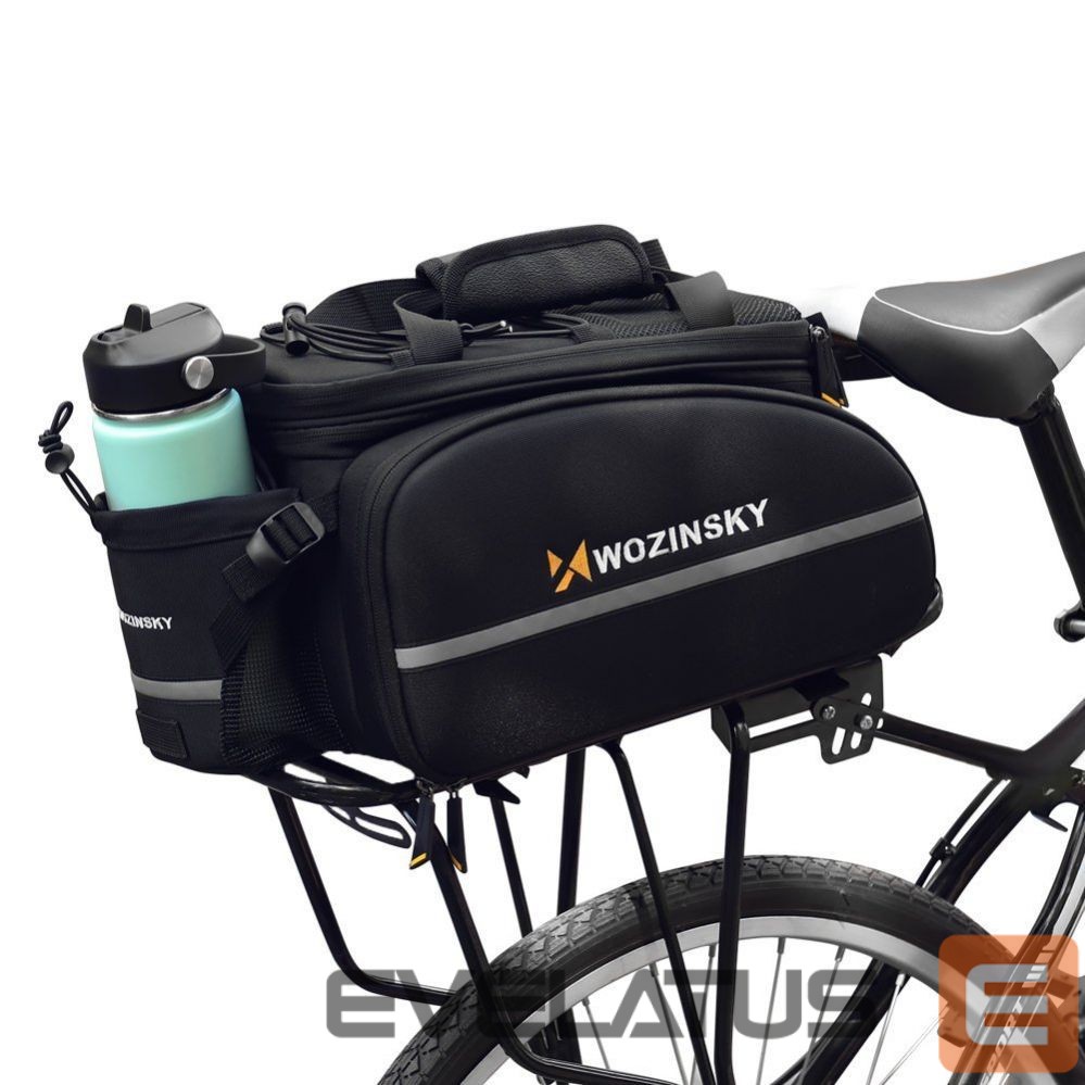 Dviračio priedas Wozinsky Wozinsky large bike rack bag 35l + rain cover black (WBB19BK)
