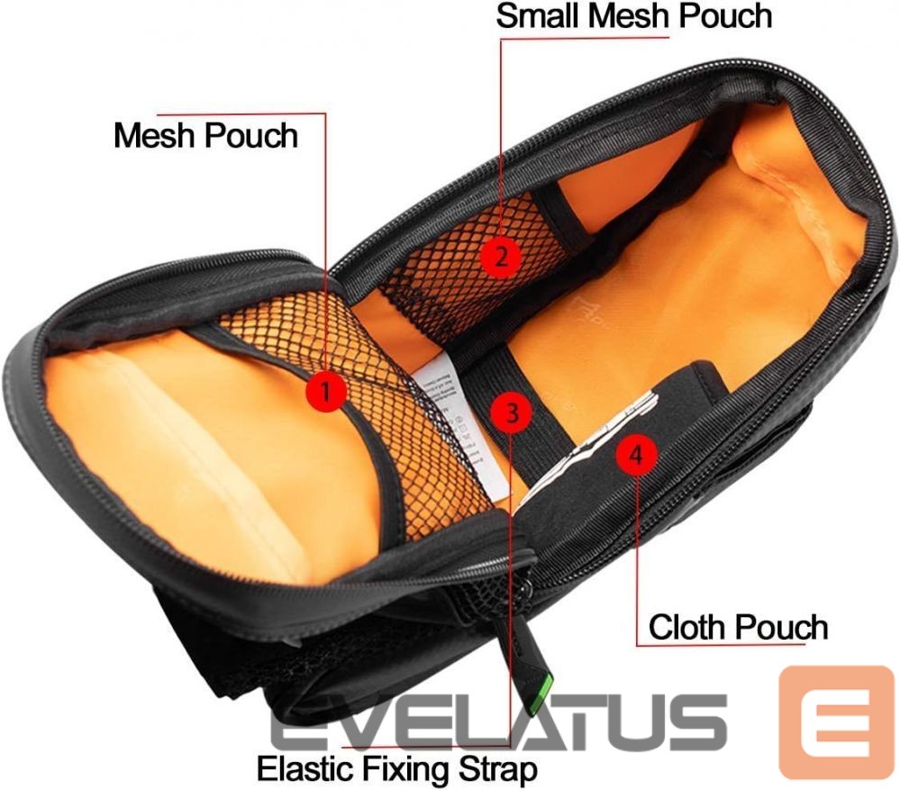 Dviračio priedas Rockbros Rockbros C7-1 waterproof bicycle bag with saddle mounting 1.5l - black