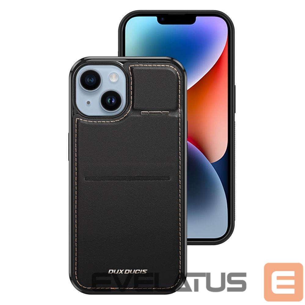 Nugarėlės dėklai Dux Ducis 3in1 Wallet Case with Stand for iPhone 15 Plus MagSafe RFID Blocker Dux Ducis Rafi Mag - Black