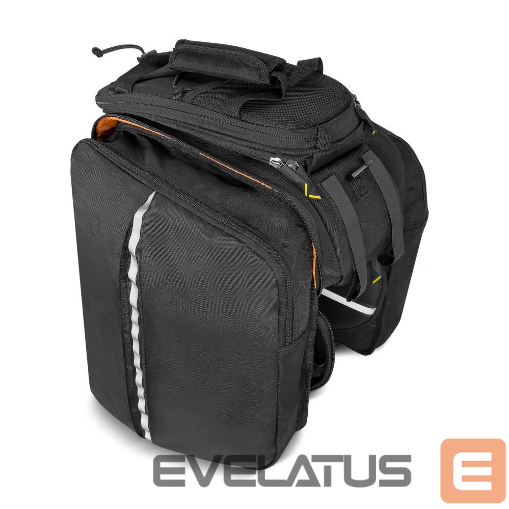 Dviračio priedas Wozinsky Wozinsky large bike rack bag 35l + rain cover black (WBB19BK)