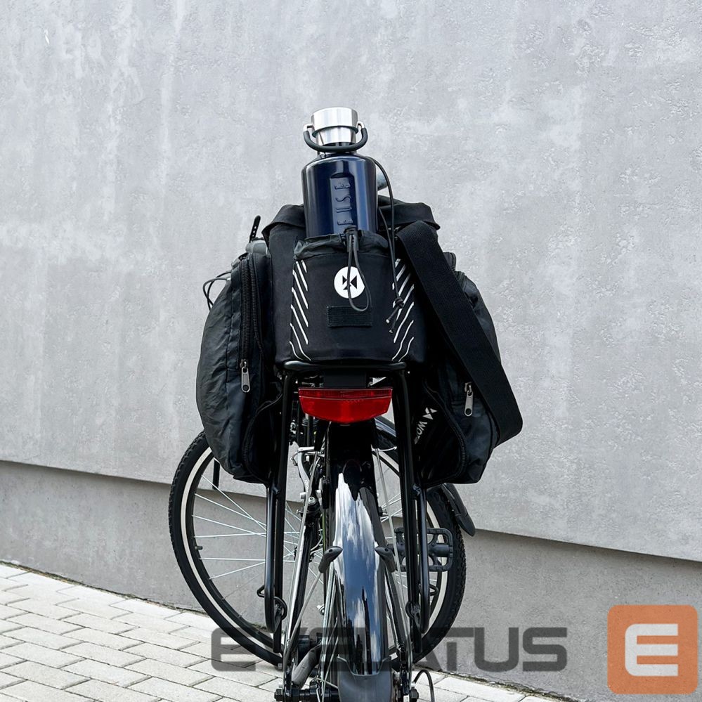 Dviračio priedas Wozinsky Wozinsky Bike Pannier Rack Bag with Shoulder Strap 9L (Rain Cover Included) Black (WBB22BK)