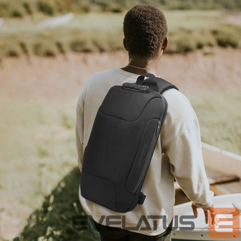 Krepšiai ir portfeliai Wozinsky Wozinsky Premium Single Shoulder Anti-Theft City Backpack with Organizer and USB - Black