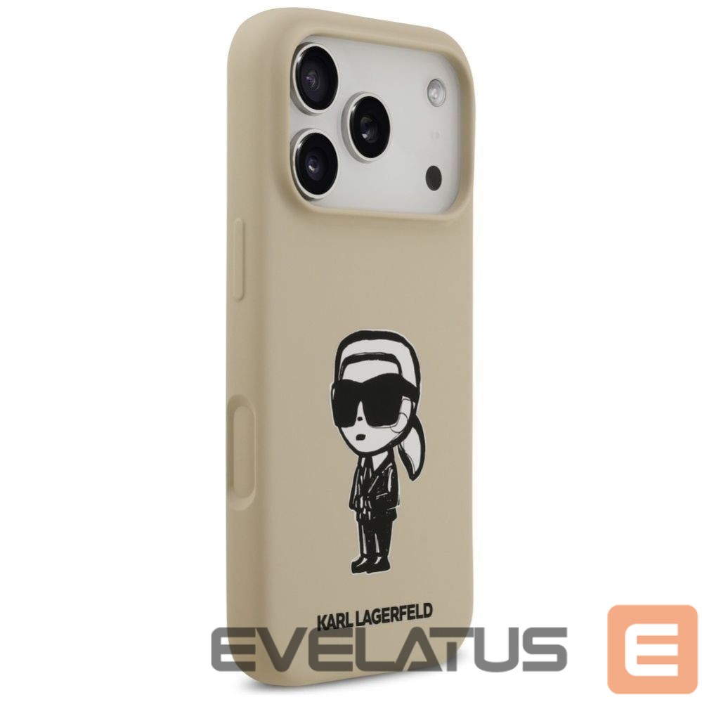 Nugarėlės dėklai Karl Lagerfeld Apple KARL LAGERFELD case for IPHONE 17 Pro compatible with MagSafe KLHMP17LSKIGROW (Silicone W/ KL Sketch & Logo) brown Brown