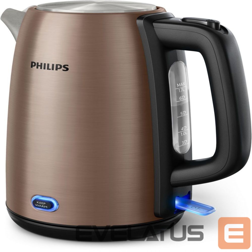 Virdulys Philips Kettle HD9355/92 Viva Collection Electric, 1740-2060 W, 1.7 L, Stainless steel, 360° rotational base, Copper