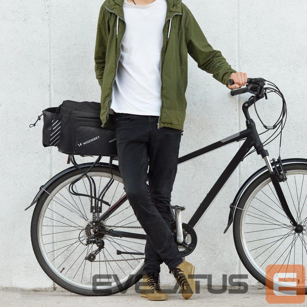 Dviračio priedas Wozinsky Wozinsky Bike Pannier Rack Bag with Shoulder Strap 9L (Rain Cover Included) Black (WBB22BK)