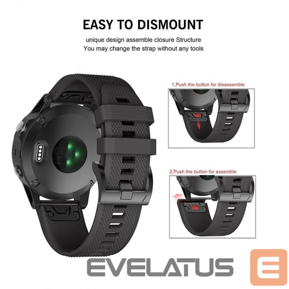 Dirželis Tech-Protect Tech-Protect Smooth case for Garmin Fenix 5 / 6 / 6 Pro / 7 - black