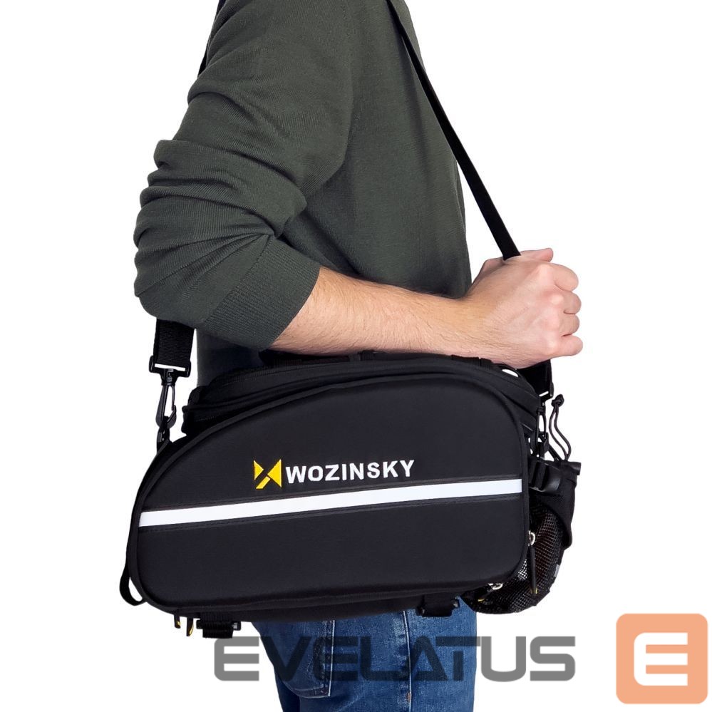 Dviračio priedas Wozinsky Wozinsky large bike rack bag 35l + rain cover black (WBB19BK)