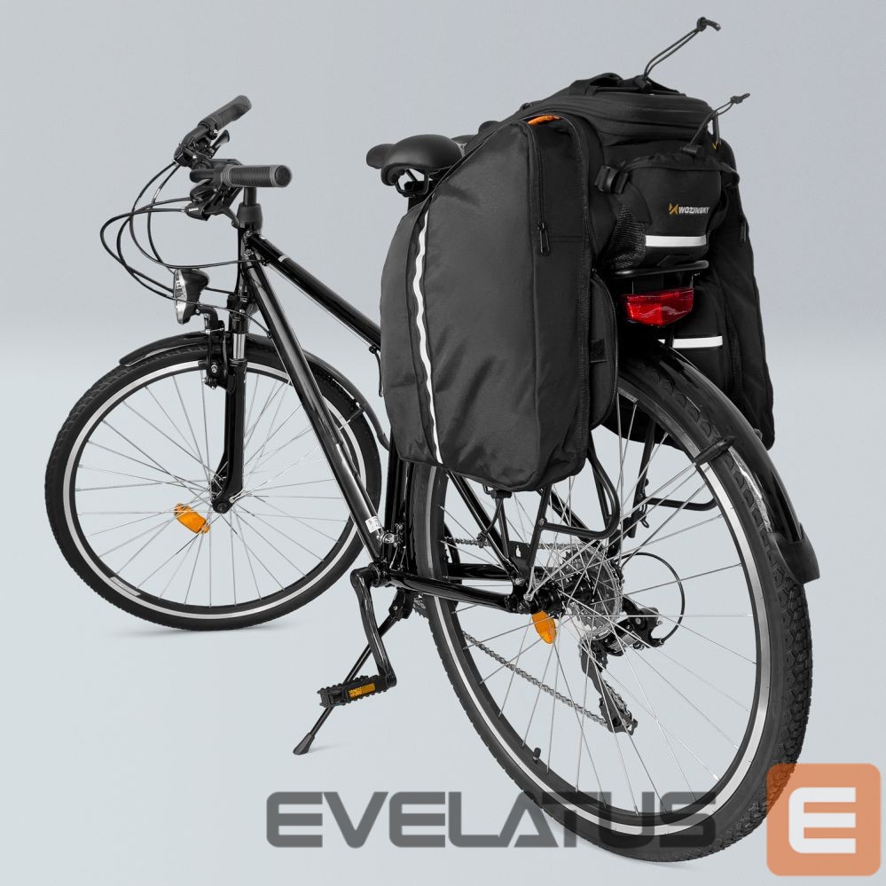 Dviračio priedas Wozinsky Wozinsky large bike rack bag 35l + rain cover black (WBB19BK)