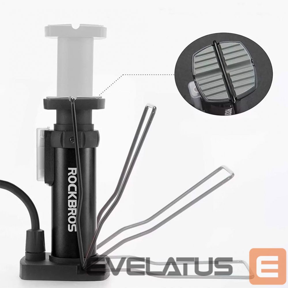 Dviračio priedas Rockbros Rockbros 42610002001 floor bicycle pump with pressure gauge - black