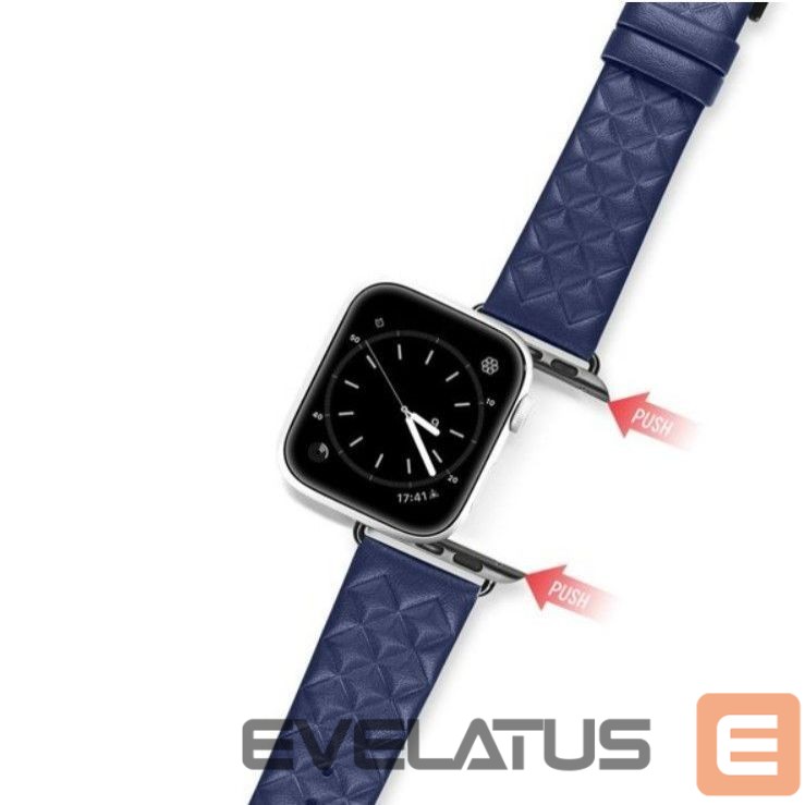 Dirželis Dux Ducis Strap Leather Watch 7 Band 7/6/5/4/3/2 / SE (41/40 / 38mm) Wristband Bracelet Genuine Leather Bracelet Blue Blue