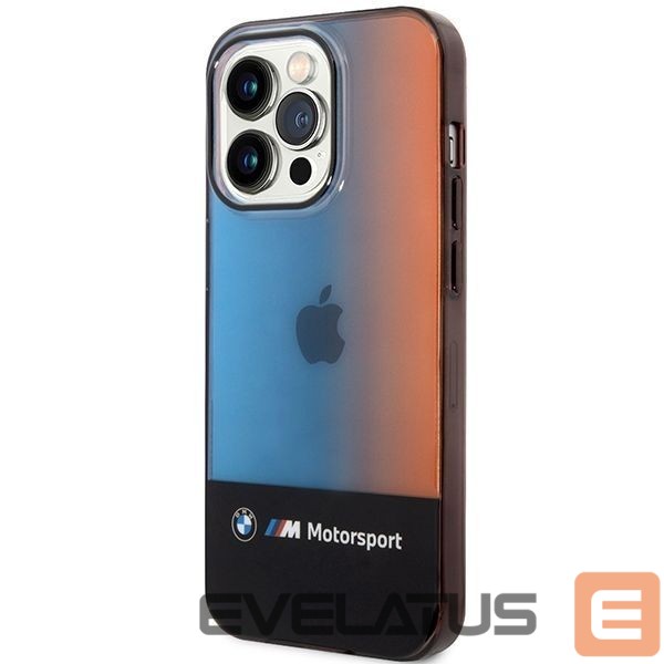 Nugarėlės dėklai BMW BMW Half Tricolor Case for iPhone 14 Pro Max 6.7" - Black