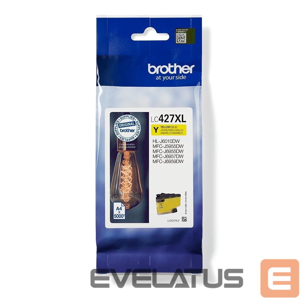 Eksploatacinės medžiagos spausdintuvams Brother LC427XLY Ink Cartridge, Yellow