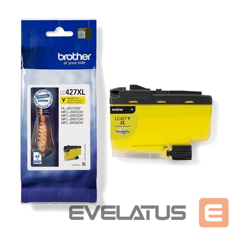 Eksploatacinės medžiagos spausdintuvams Brother LC427XLY Ink Cartridge, Yellow