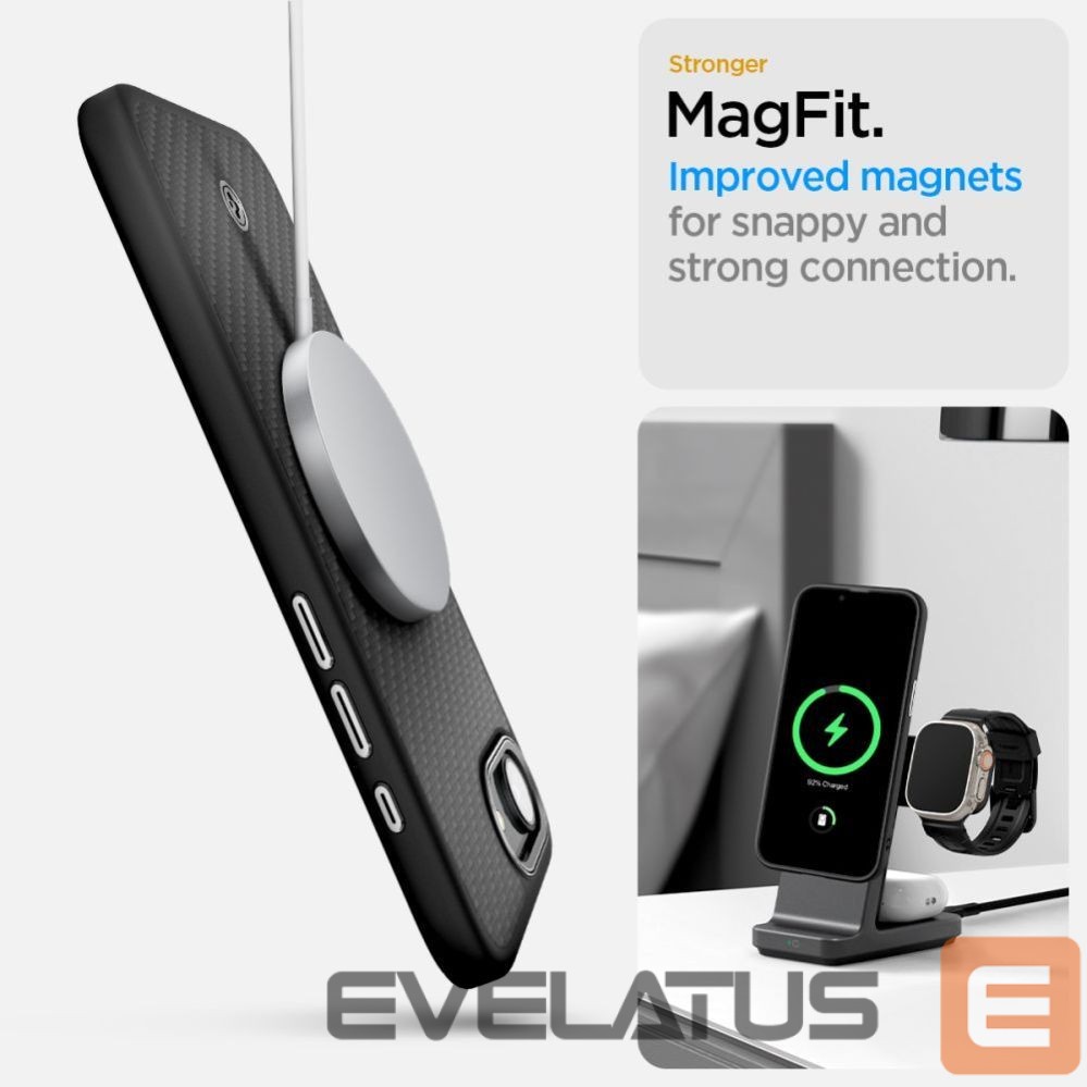Nugarėlės dėklai Spigen Spigen Enzo Aramid MagSafe iPhone 16e Case - Black