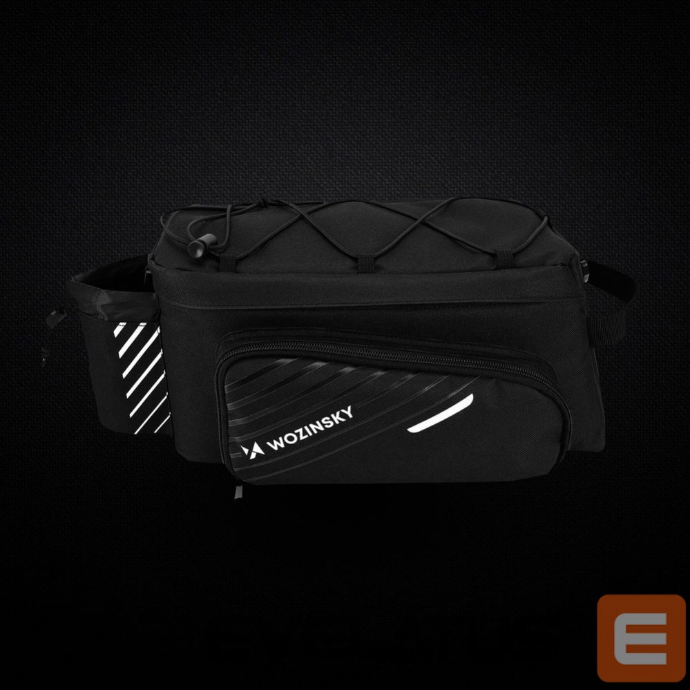 Dviračio priedas Wozinsky Wozinsky Bike Pannier Rack Bag with Shoulder Strap 9L (Rain Cover Included) Black (WBB22BK)