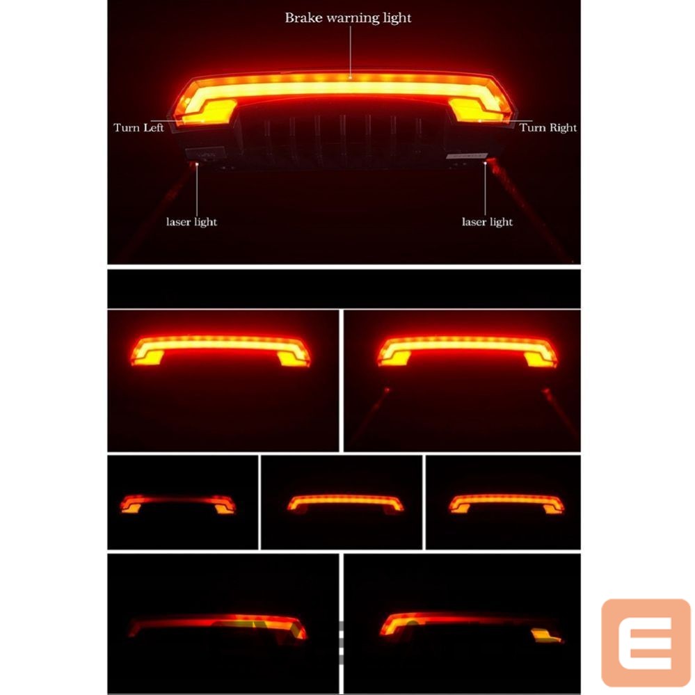 Dviračio priedas Rockbros Rockbros LKWD-R1 Rear Bike Light with Laser and Remote Control + Micro USB - USB-A Cable - Black