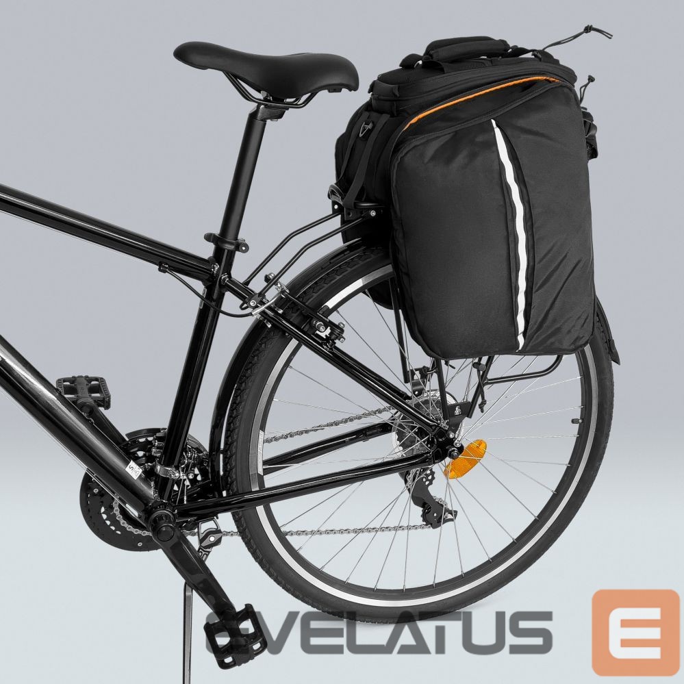Dviračio priedas Wozinsky Wozinsky large bike rack bag 35l + rain cover black (WBB19BK)