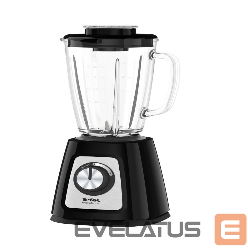 Maišytuvai ir maišytuvai TEFAL Blender BL438831 BlendForce Tabletop, 800 W, Jar material Glass, Jar capacity 1.25 L, Ice crushing, Black