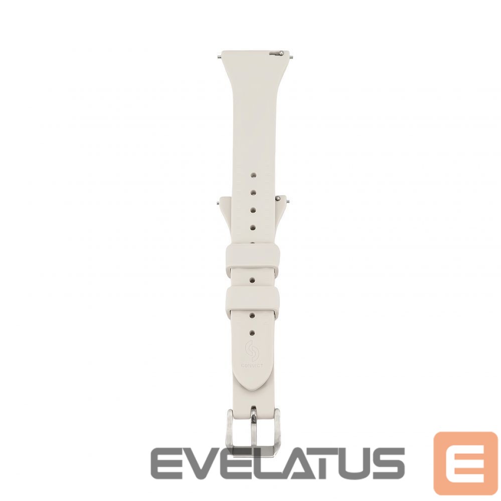 Dirželis Connect 22mm T-buckle Silicone Loop Watch Strap (130mm M/L) Silver