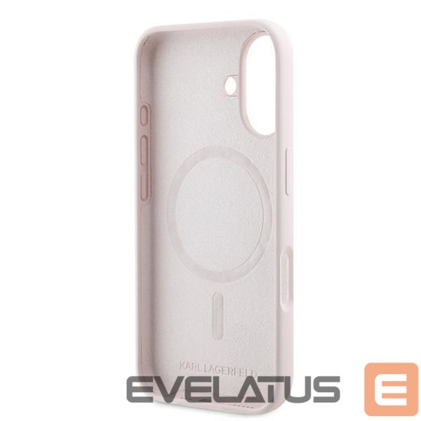 Nugarėlės dėklai Karl Lagerfeld Karl Lagerfeld Silicone Case Heads Print MagSafe for iPhone 16 Plus - Pink