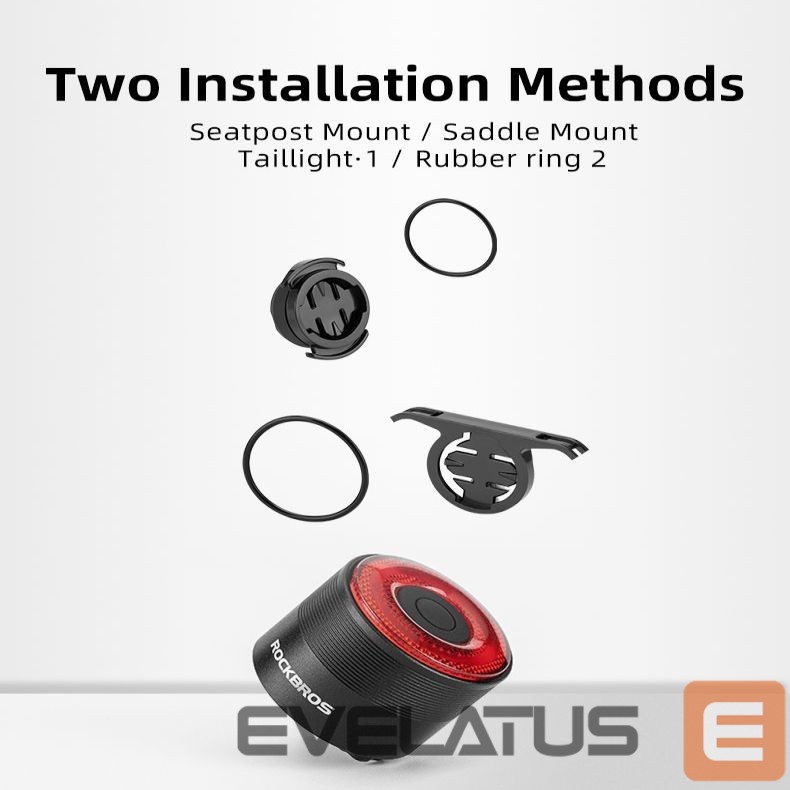 Dviračio priedas Rockbros Rockbros Q3 Rear Bike Light with Smart Stop System - Black