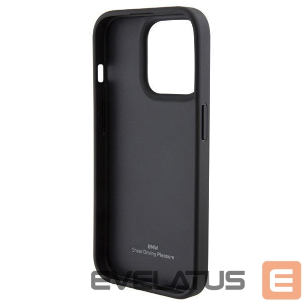 Nugarėlės dėklai BMW BMW Leather Blue Dots iPhone 15 Pro Max Case - Black