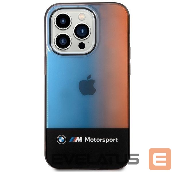 Nugarėlės dėklai BMW BMW Half Tricolor Case for iPhone 14 Pro Max 6.7" - Black