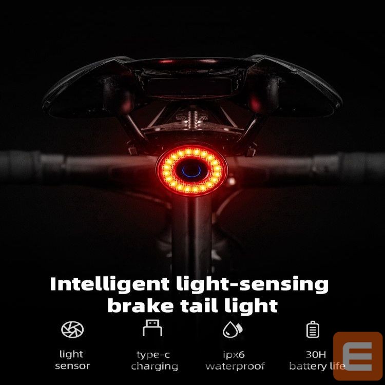 Dviračio priedas Rockbros Rockbros Q3 Rear Bike Light with Smart Stop System - Black