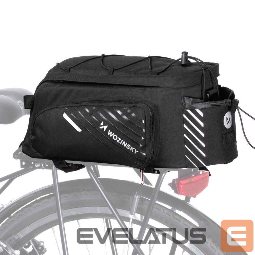 Dviračio priedas Wozinsky Wozinsky Bike Pannier Rack Bag with Shoulder Strap 9L (Rain Cover Included) Black (WBB22BK)