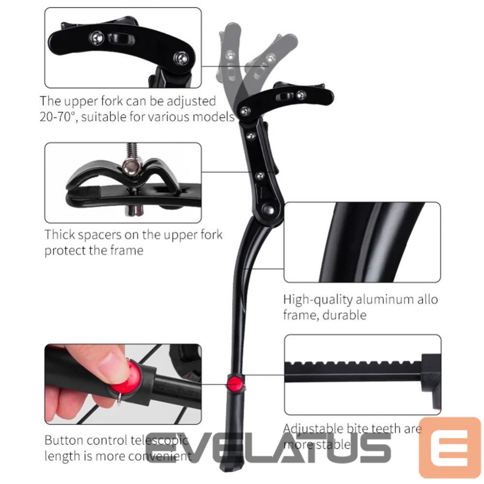Dviračio priedas Rockbros Rockbros JC1005BK bicycle kickstand - black
