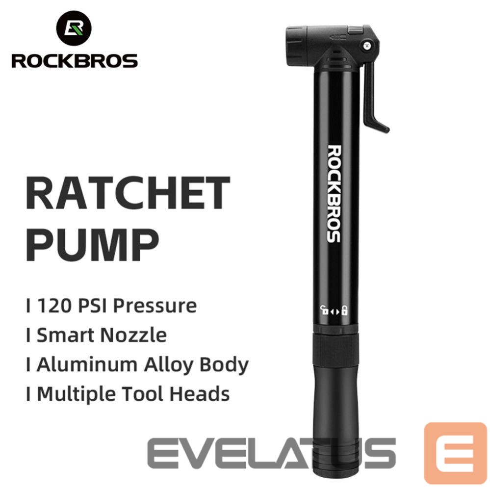 Dviračio priedas Rockbros Rockbros 42320010001 Bicycle Pump Hand + Screwdriver - Black