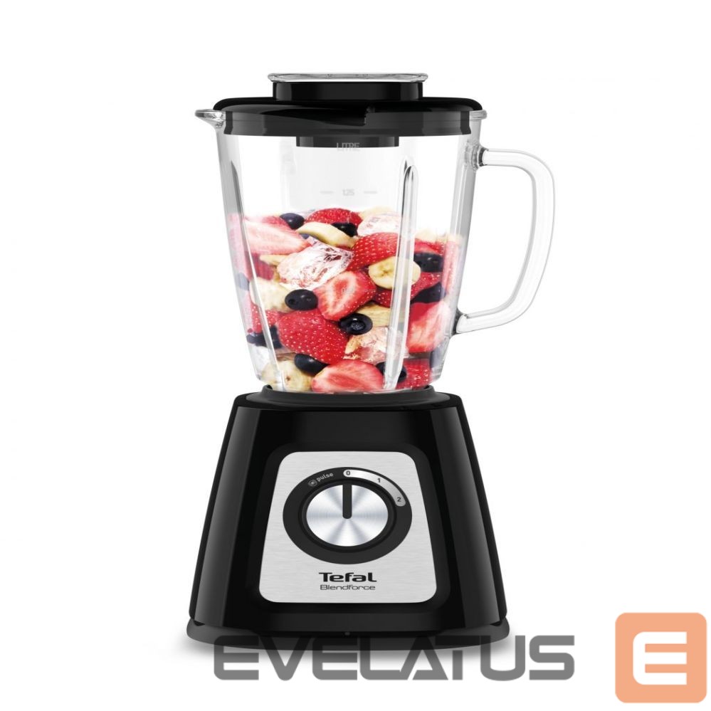 Maišytuvai ir maišytuvai TEFAL Blender BL438831 BlendForce Tabletop, 800 W, Jar material Glass, Jar capacity 1.25 L, Ice crushing, Black