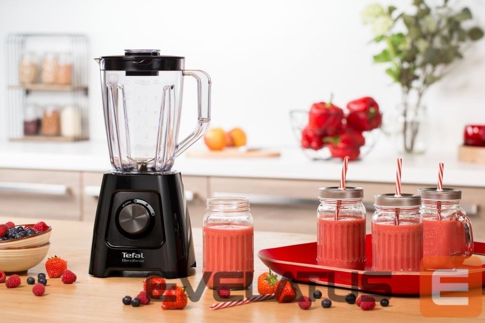 Maišytuvai ir maišytuvai TEFAL Blender BL420838 BlendForce Tabletop, 600 W, Jar material Plastic, Jar capacity 1.25 L, Ice crushing, Black