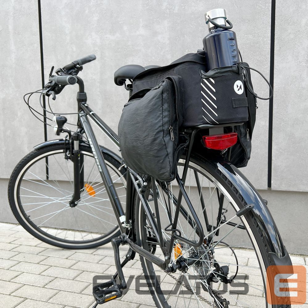 Dviračio priedas Wozinsky Wozinsky Bike Pannier Rack Bag with Shoulder Strap 9L (Rain Cover Included) Black (WBB22BK)