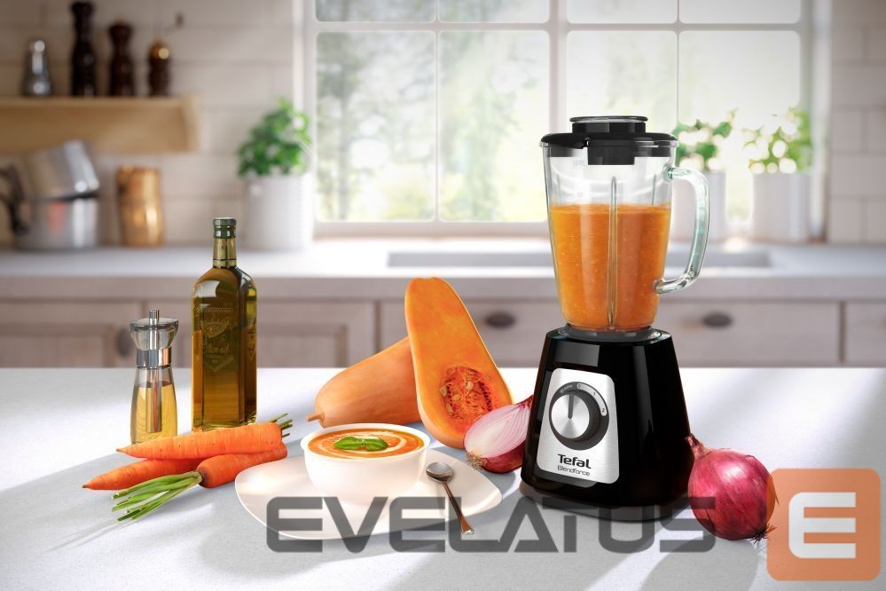 Maišytuvai ir maišytuvai TEFAL Blender BL438831 BlendForce Tabletop, 800 W, Jar material Glass, Jar capacity 1.25 L, Ice crushing, Black