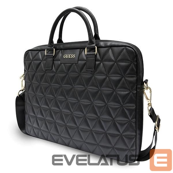 Nešiojamojo kompiuterio krepšys Guess Guess Quilted bag for a 16" laptop - black