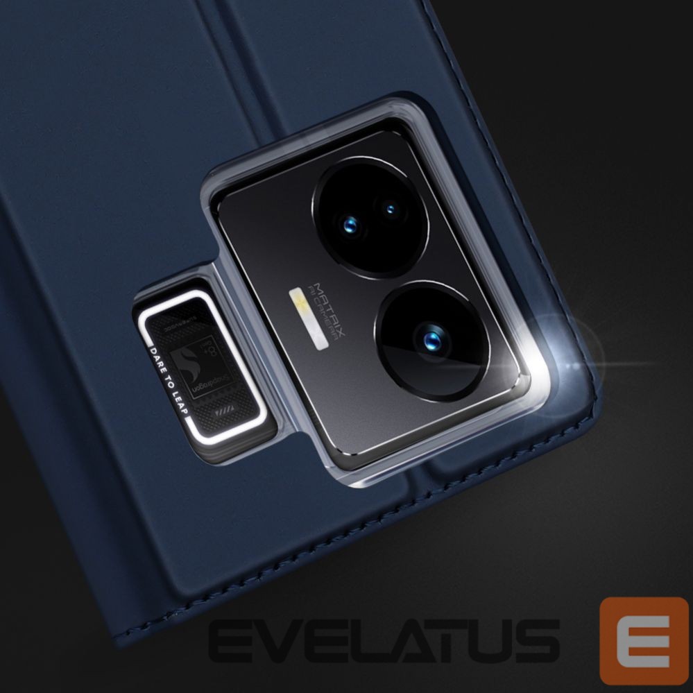 Nugarėlės dėklai Dux Ducis Dux Ducis Skin Pro Case For Realme GT Neo 5 / Realme GT3 Flip Cover Card Wallet Stand Black